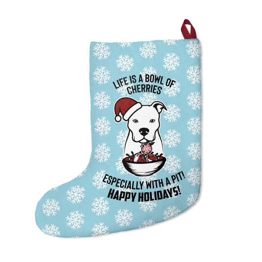 Holiday Pitbull Christmas Stocking