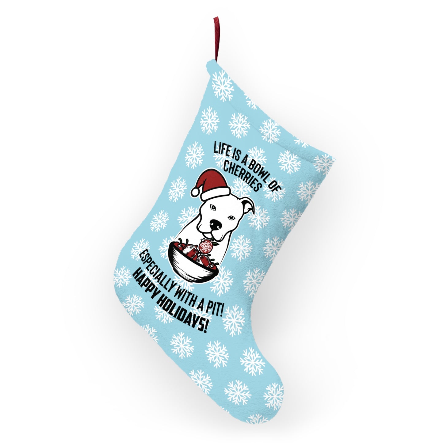 Holiday Pitbull Christmas Stocking
