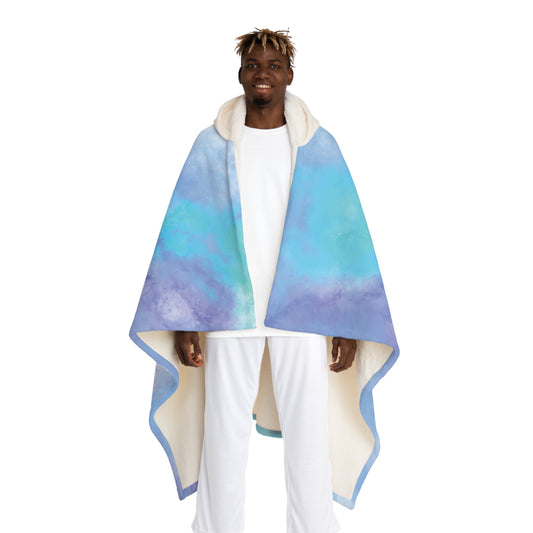 All Day Awesome Tie Dye Hooded Sherpa Fleece Blanket