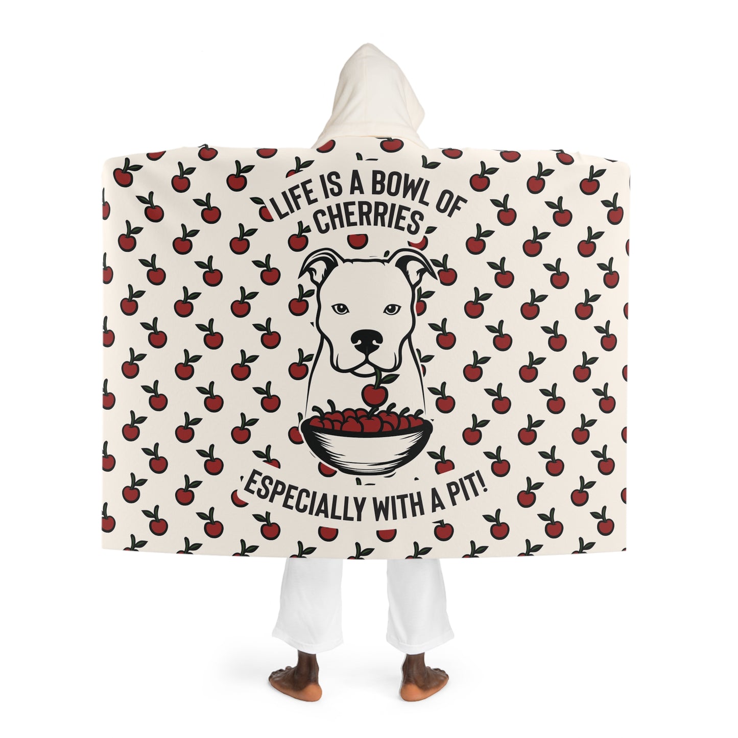 Life is a Bowl of Cherries Hooded Sherpa Fleece Blanket