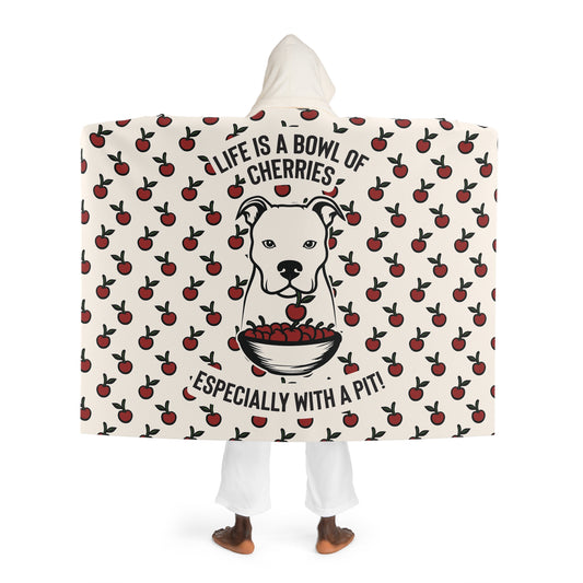 Life is a Bowl of Cherries Hooded Sherpa Fleece Blanket