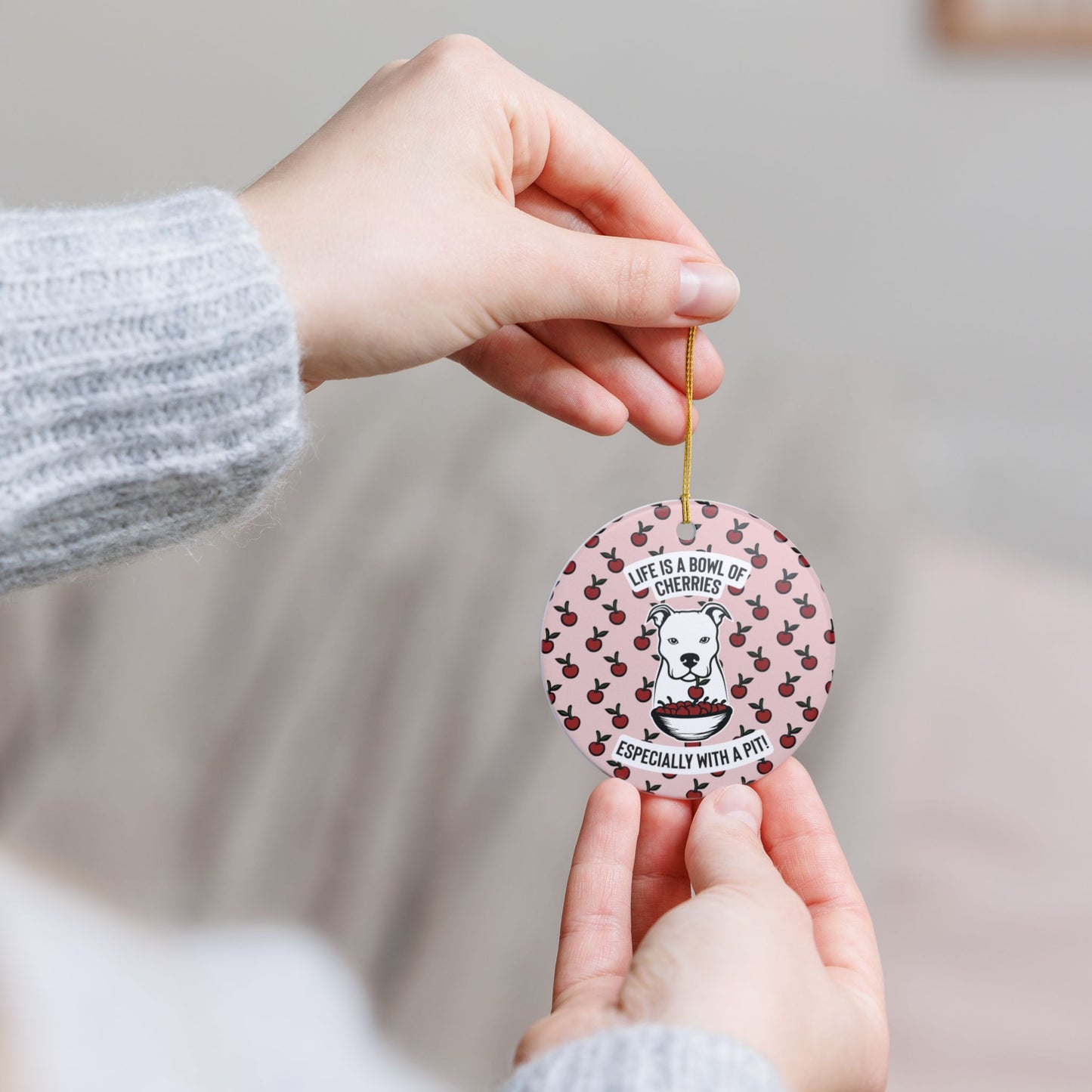 Life is a Bowl of Cherries Ceramic Decorative Ornament