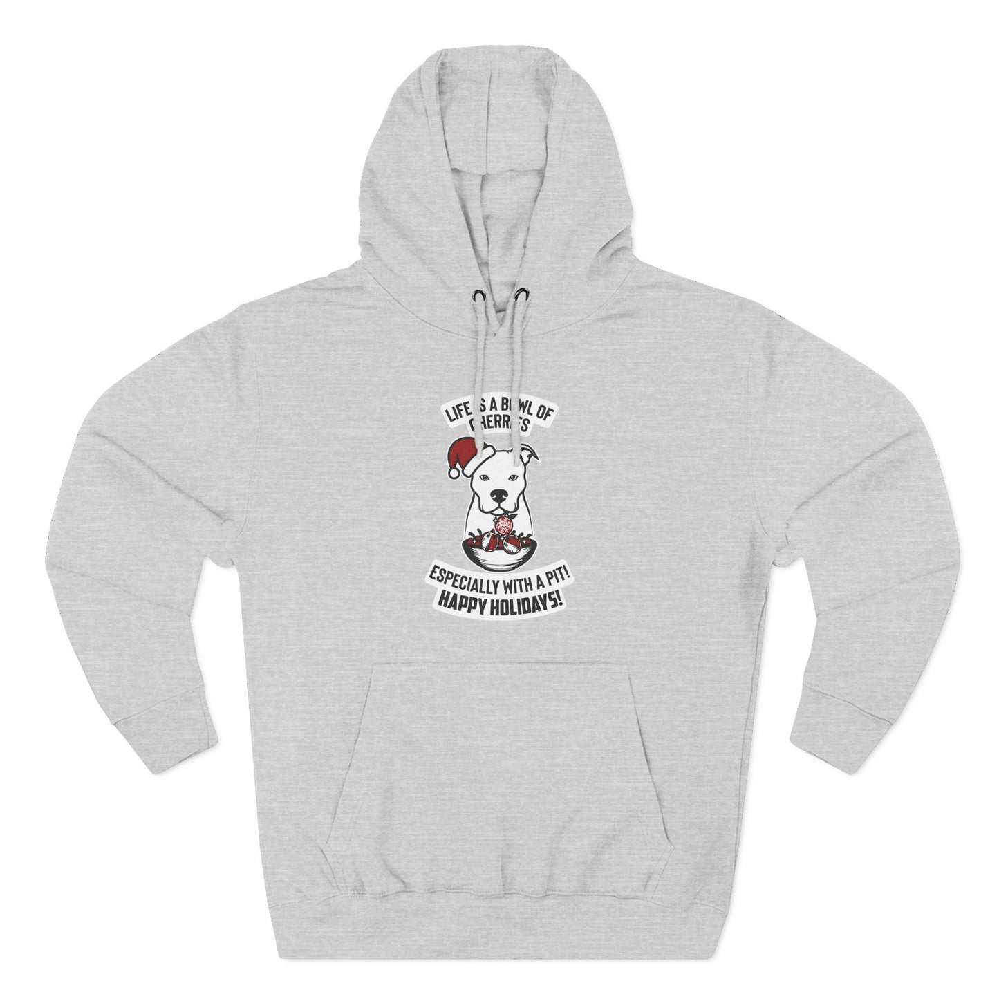 Holiday Pitbull Unisex Three-Panel Fleece Hoodie
