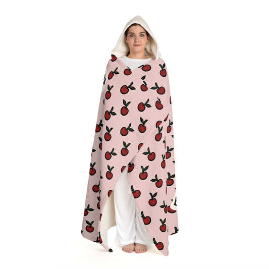 Life is a Bowl of Cherries Hooded Sherpa Fleece Blanket (Pink)