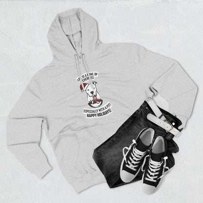 Holiday Pitbull Unisex Three-Panel Fleece Hoodie