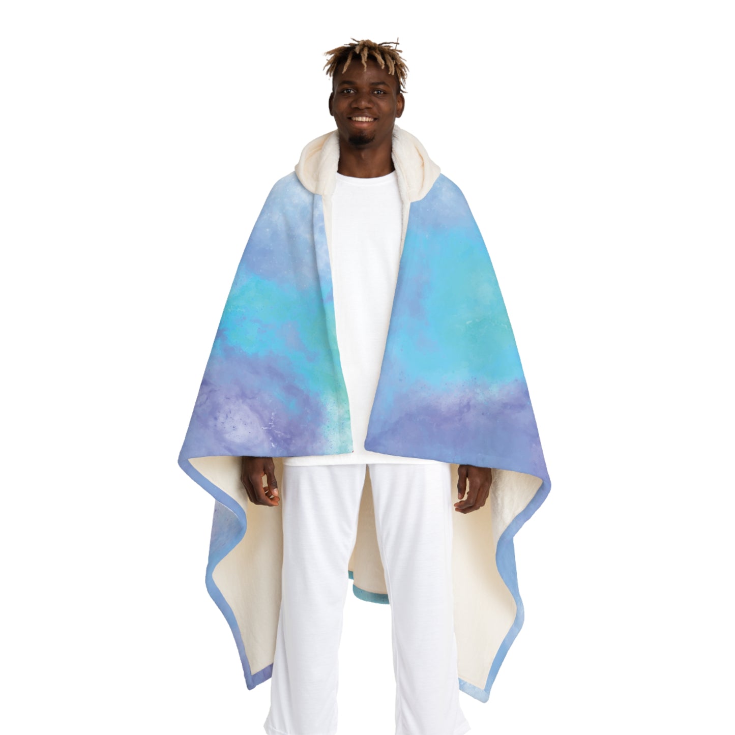 All Day Awesome Tie Dye Hooded Sherpa Fleece Blanket