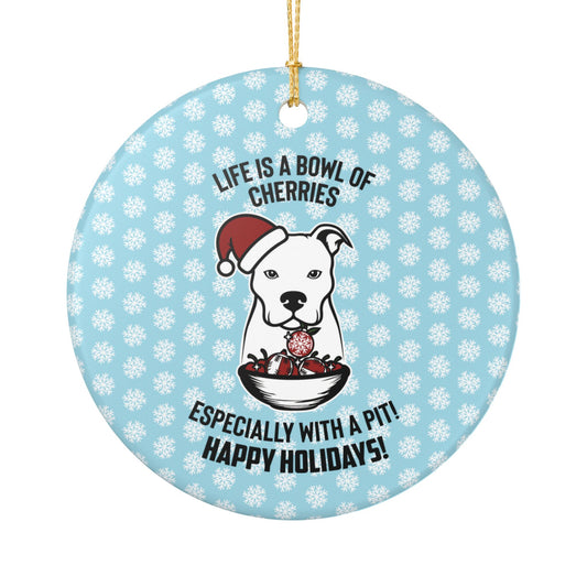 Holiday Pitbull Ceramic Decorative Ornament