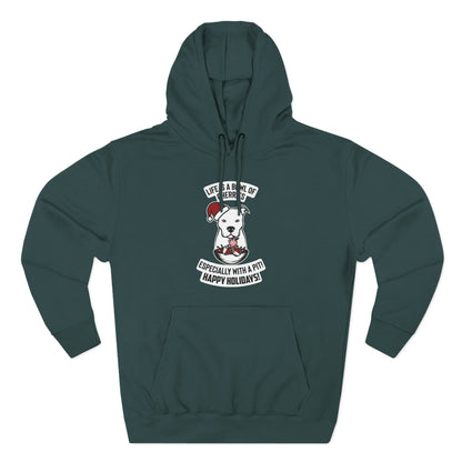 Holiday Pitbull Unisex Three-Panel Fleece Hoodie