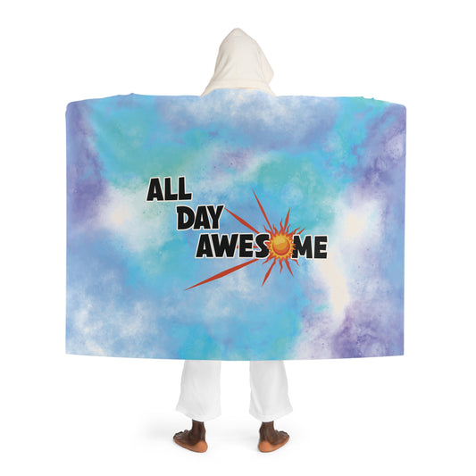 All Day Awesome Tie Dye Hooded Sherpa Fleece Blanket