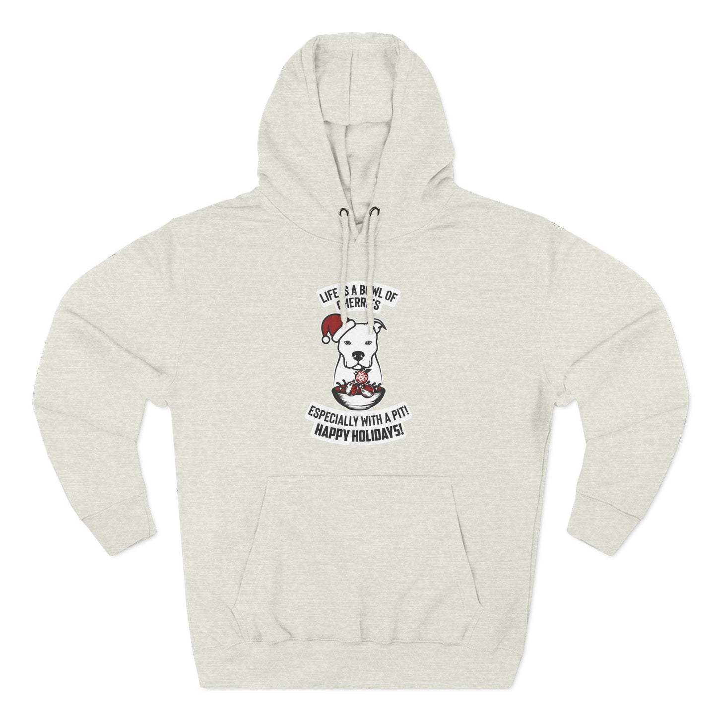 Holiday Pitbull Unisex Three-Panel Fleece Hoodie